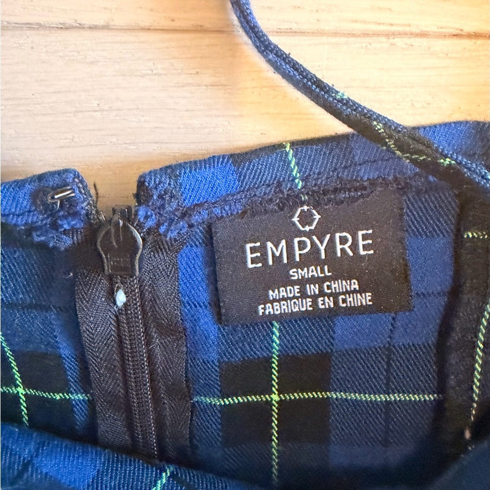 Empyre Blue and Green Plaid Dress Top - Picture 2 of 3